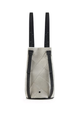 women backpack drawstring grey and white