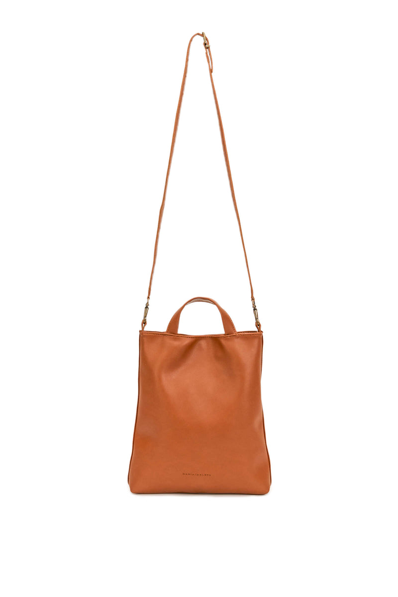 Mini Tote bag in Brown Vegan leather