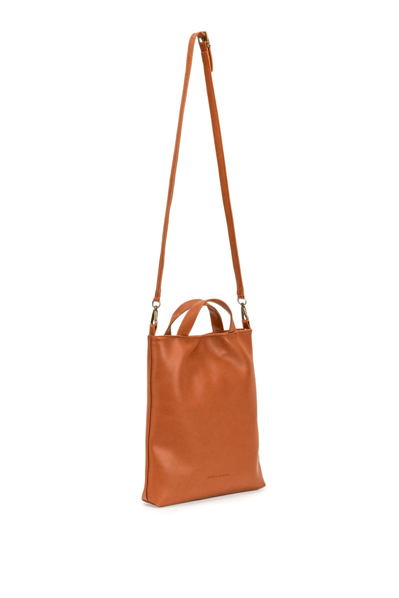 Mini Tote bag in Brown Vegan leather