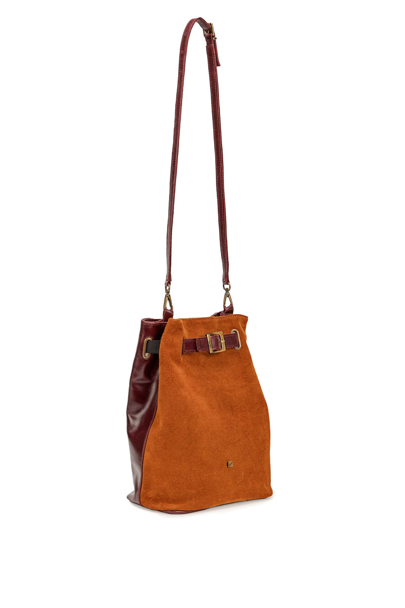 small Shoulder bag in brown and Bordeaux 