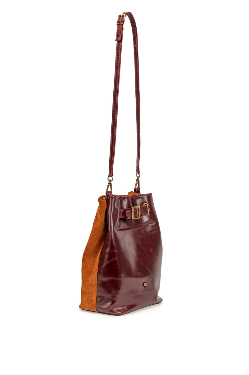small Shoulder bag in brown and Bordeaux 