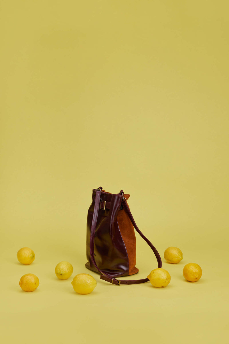 small Shoulder bag in brown and Bordeaux 
