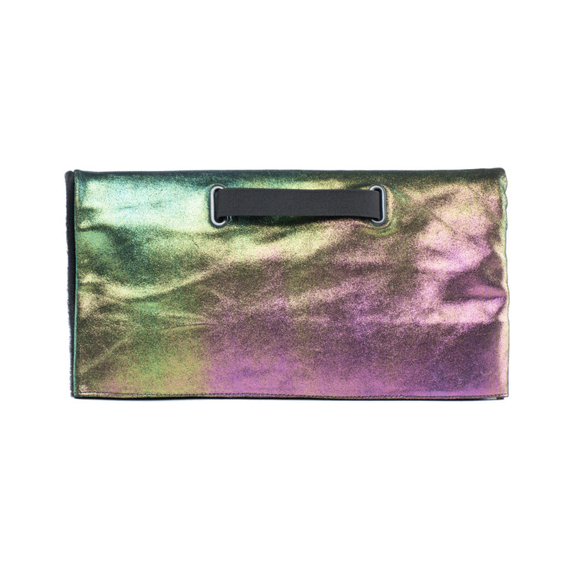 iridescent clutch handbag