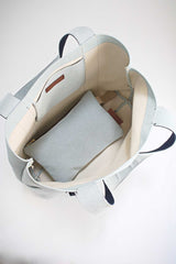 Large Beach Bag in light blue inside 