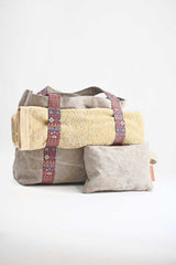 Beach bag beige with elastic