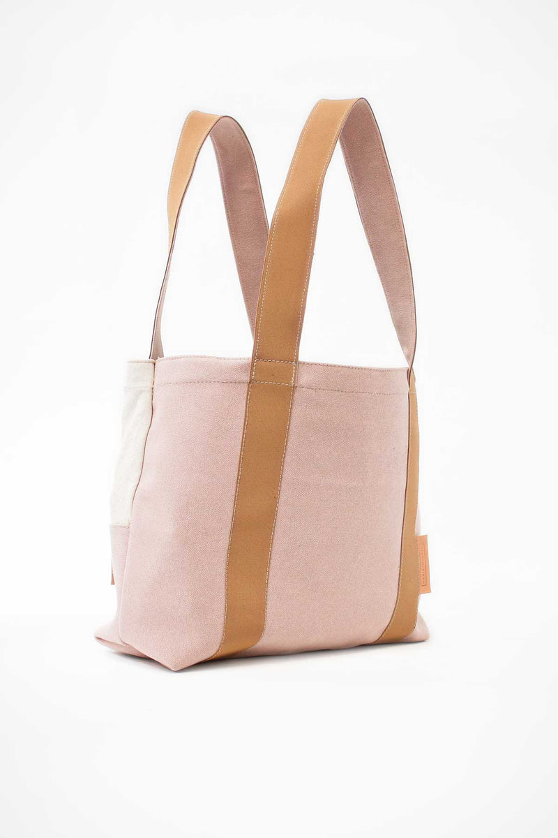 Beach bag cream soft pink