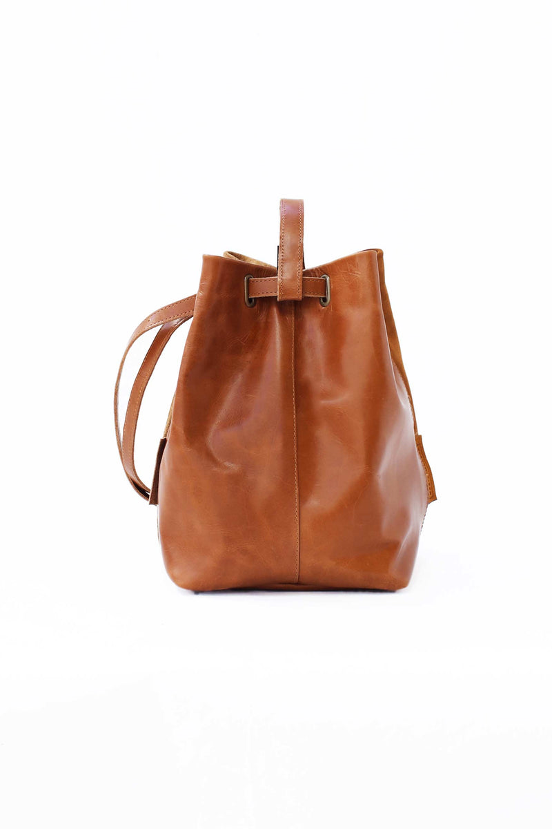 Brownie Handbag in leather | Caramel and chocolate tones – Maria Maleta
