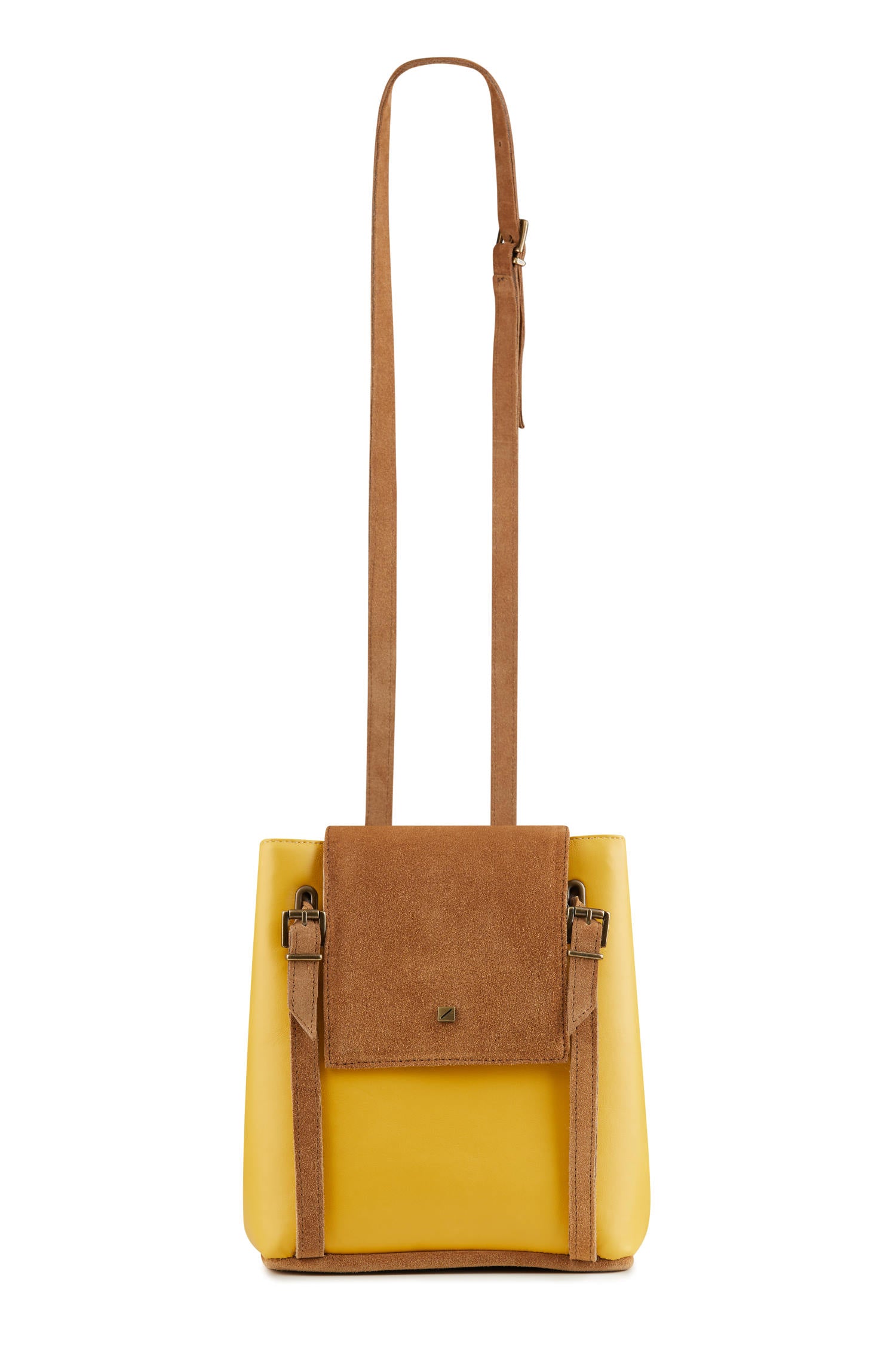 Small backpack in Brown suede Convertible backpack into shoulder bag