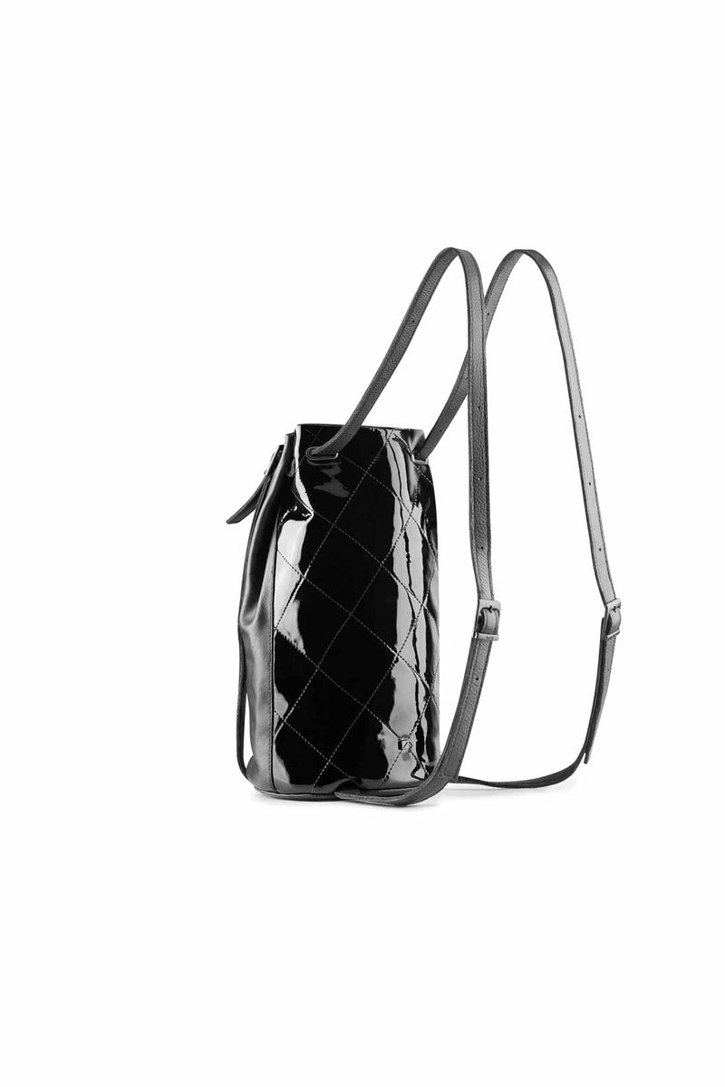 Black drawstring backpack women's shop