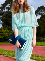 street style blue clutch 