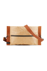 Women Shoulder bag brown leather and kraft 