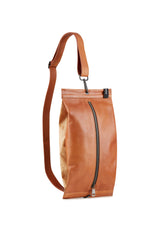 Women Shoulder bag brown leather and kraft  design