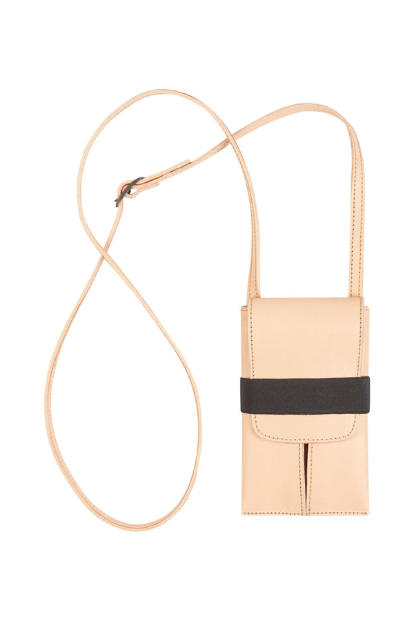 Phone bag beige leather 