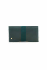 DARK Green leather clutch HANDBAG