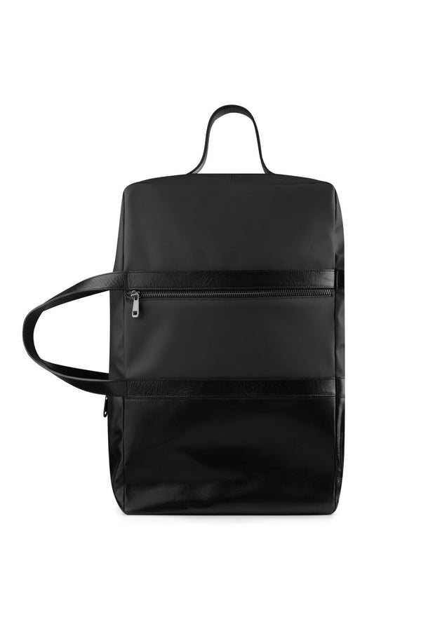 Large weekend bag in black leather