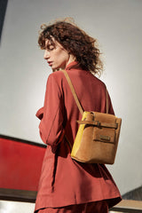 Women Mini Backpack brown suede