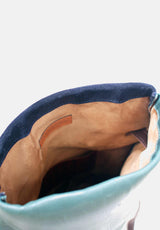 women backpack blue navy and green