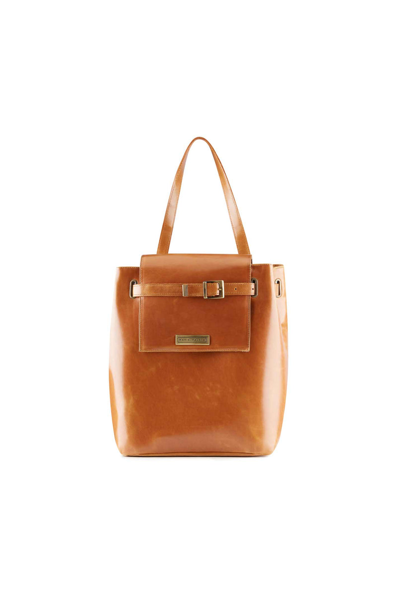 women large shoulder bag in brown leather