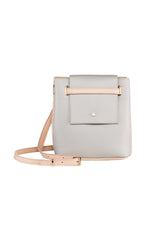 crossbody bag ligth grey leather