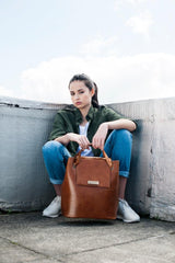 women shoulder bag large brown leather