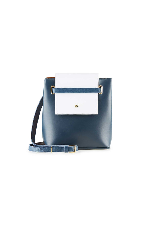 small shoulder bag blue and white women