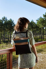 Stylish Backpack black-and-beige-