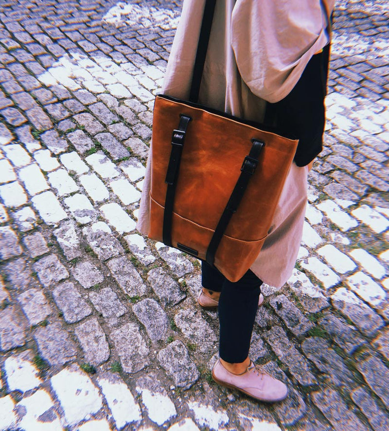 Women's Large Tote Bag basic  Große Tragetasche in schwarz Leder –  mariamaleta