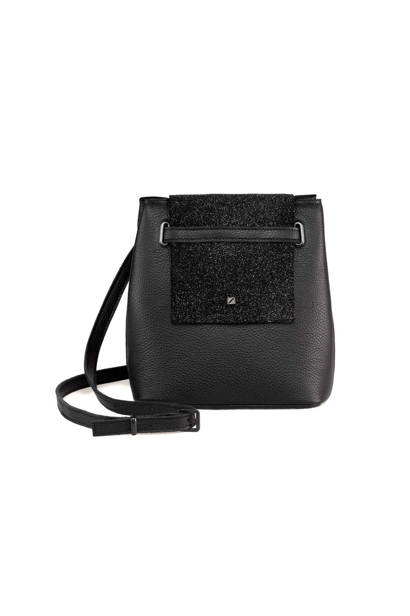Stylish Black crossbody bag  Black and Glitter – mariamaleta