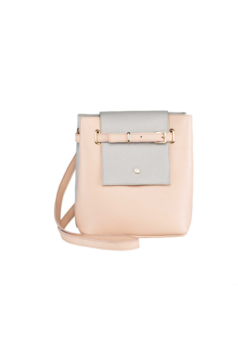 Small crossbody bag, Pink Blush and ligth grey